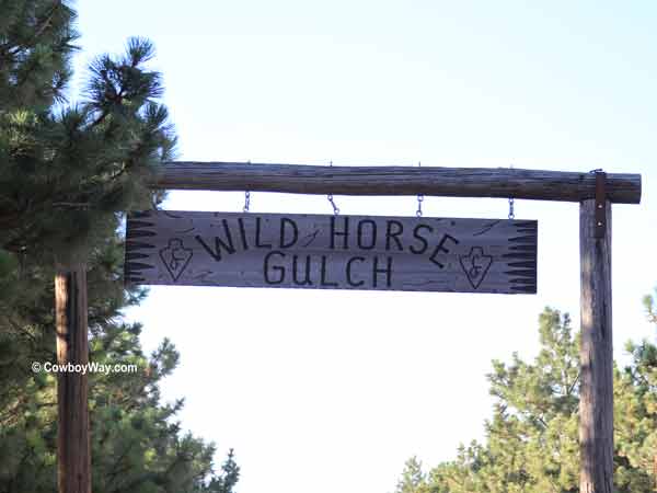 Wild Horse Gulch sign, Frontier Park