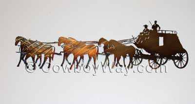 Stagecoach metal wall art