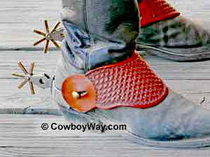 Basket-stamped Western spur straps
