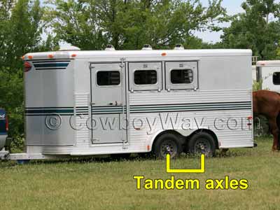 Tandem axles on a horse trailer