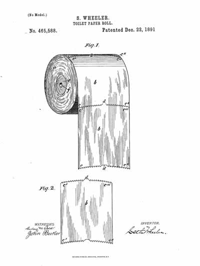 Patent for toilet paper on a roll