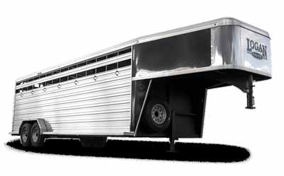 A Logan Coach gooseneck horse trailer
