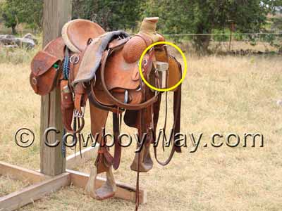 Saddle on a wood saddle rack