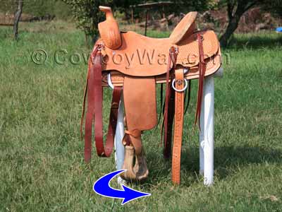 Turn the stirrups toward the back of the saddle