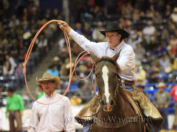 Troy Higgs of the Lonesome Pine Ranch gets ready to rope