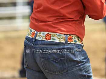 A floral-themed woman's belt